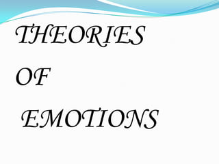 THEORIES OF  EMOTIONS 