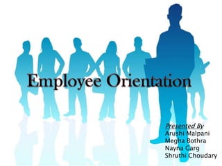 Employee OrientationPresented ByArushi MalpaniMegha BothraNayna GargShruthi Choudary