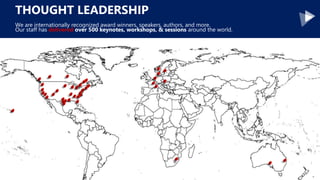 THOUGHT LEADERSHIP
We are internationally recognized award winners, speakers, authors, and more.
Our staff has delivered over 500 keynotes, workshops, & sessions around the world.
 