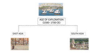 AGE OF EXPLORATION
(1500- 1700 CE)
EAST ASIA SOUTH ASIA
 