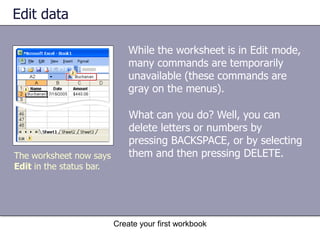 Lesson 3Edit data and revise worksheets