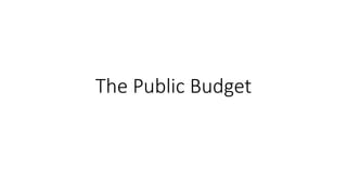 The Public Budget
 