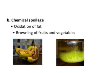 Factors causing spoilage