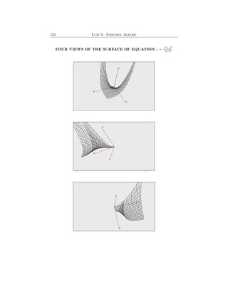 150 Luis G. Sánchez Alfaro
FOUR VIEWS OF THE SURFACE OF EQUATION z = x2
+y2
xy+1
 