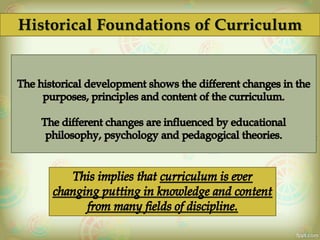 Foundations of curriculum