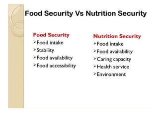 Four pillars of food security a lecture by Mr Allah Dad Khan 