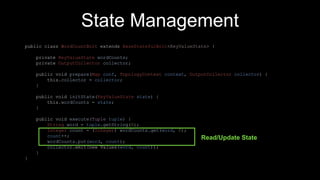 Sate Management
Automatic Checkpointing
 