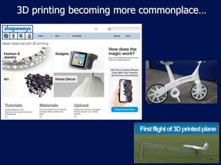 3D printing becoming more commonplace…
 