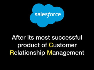 After its most successful
product of Customer
Relationship Management
 