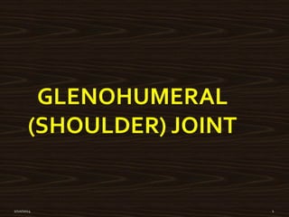 GLENOHUMERAL
(SHOULDER) JOINT

 