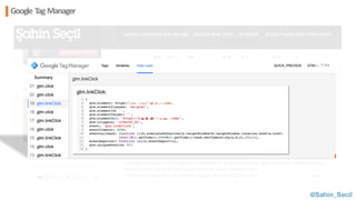 Google	Tag Manager
@Sahin_Secil
 