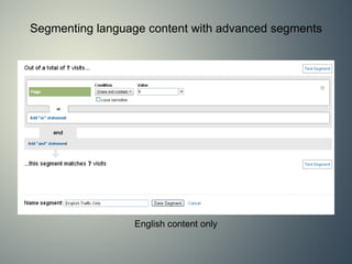 Segmenting language content with advanced segments English content only 