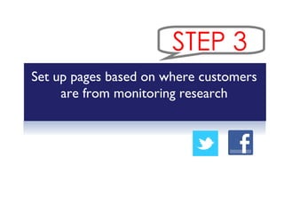 Set up pages based on where customers are from monitoring research STEP 3 