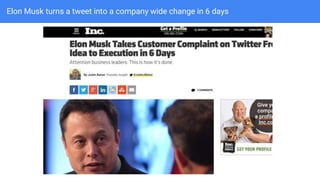 Elon Musk turns a tweet into a company wide change in 6 days
 