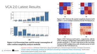 VCA 2.0 Latest Results
13
13
Vignesh V Menon, Christian Feldmann, Klaus Schoeffmann, Mohammad Ghanbari, Christian Timmerer,
"Green video complexity analysis for efﬁcient encoding in Adaptive Video Streaming," ACM Green
Multimedia Systems 2023, June 2023.
https://athena.itec.aau.at/2023/04/green-video-complexity-analysis-for-efﬁcient-encoding-in-adaptive-video-streaming/
 