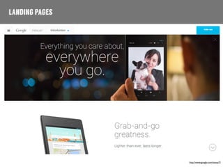 landing pages
http://www.google.com/nexus/7/
 