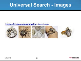 Universal Search - Images




3/22/2012        21
 