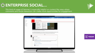 ENTERPRISE SOCIAL…
This kind of usage of Yammer is especially helpful on content like news where
comments and social interaction can create more opportunities for engagement.
TODAY
 