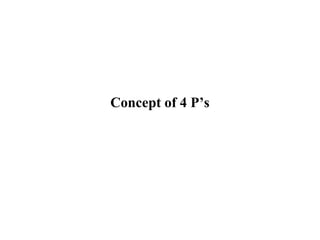 Concept of 4 P’s
 