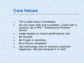 Core Values - ETHICS






Ask yourself “If this was my family member, will I
still do it? The answer has to be YES, WITHOUT A
DOUBT. If the answer is ‘maybe’ then DON’T DO IT
After you first obey all rules, ask yourself whether you
are willing to have any contemplated act appear the next
day on Facebook or Google to be read by your Friends &
Family. If you follow this test, you need not fear my
other message –
Loose Money for the clinic and I will be
understanding. Loose a shred of reputation and I
will be ruthless

 