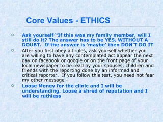 Core Values – 2 Videos




Core values and Ethics Videos –
Jeff Bezos video
Warren Buffett Video

 