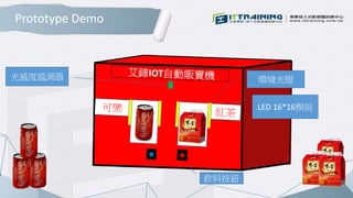 Prototype Demo
飲料按鈕
LED 16*16模組
環境光燈光感度感測器
 