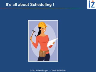 It’s all about Scheduling !

© 2013 iZenBridge | CONFIDENTIAL

 