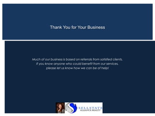 Thank You for Your Business
Much of our business is based on referrals from satisfied clients.
If you know anyone who could benefit from our services,
please let us know how we can be of help!
 