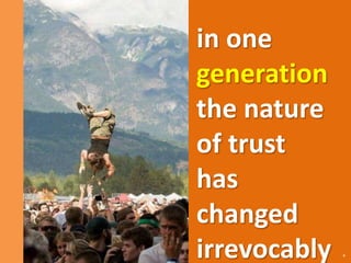 in one
                       generation
Insert image in this
                       the nature
        space          of trust
                       has
                       changed
                       irrevocably   4
 