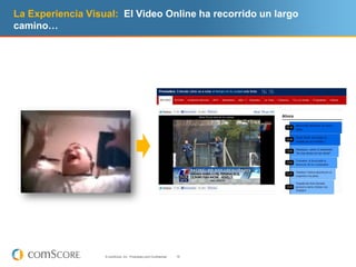 La Experiencia Visual: El Video Online ha recorrido un largo
camino…




                   © comScore, Inc. Proprietary and Confidential.   19
 