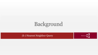 Background
(k-) Nearest Neighbor Query
 