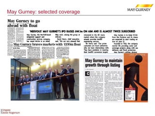 May Gurney: selected coverage 