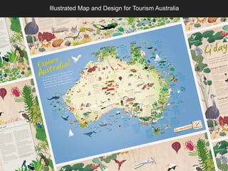 Illustrated Map and Design for Tourism Australia
 