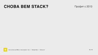 СНОВА BEM STACK? Профит с 2013 
Как мы жили до БЭМа и к чему пришли с ним • Воищев Иван • Factory.mn 32 / 60 
 