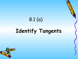 8.1 (a) Identify Tangents   