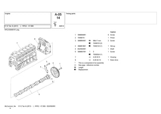 RPE200006701.png
3688856M1 61 Screw
704887A1 12 Pinion
3688854M1 23 M8x17 mmK
704997A1(2)3
Screw
3688818M1 14 704931A1(1)3 Stirrup
6525645M1 15 Shaft
3688857M1 16 5!
705005A1(1)3
Screw
17 A-05 02 94 Housing
18 A-05 04 104 Rotor drive
This is a component of an assembly!
See page - reference number4
LengthK
Replacement3
X7.6 Tier 4i (2013- ) - RPE2 - X7.660 - 6522062M3McCormick_Ne
w
 