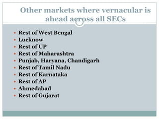 English also strong in Bangalore upper SECs