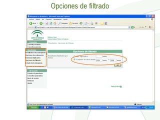 Opciones de filtrado
 