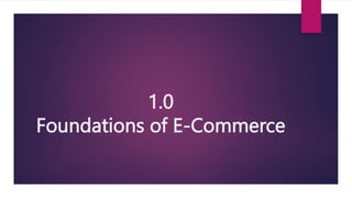 1.0
Foundations of E-Commerce
 