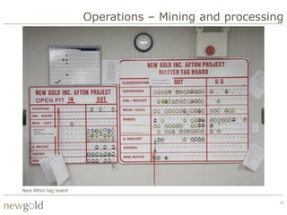 Operations – Mining and processing




New Afton tag board

                                                       13
 