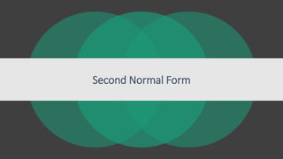 Second Normal Form
 