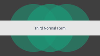 Third Normal Form
 