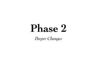 Phase 2
Deeper Changes
 