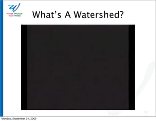 What’s A Watershed?




                                            31

Monday, September 21, 2009
 