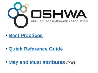 ●
Best Practices
●
Quick Reference Guide
●
May and Must attributes (PDF)
 