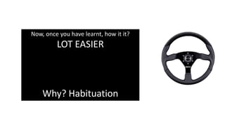 Now, once you have learnt, how it it?
LOT EASIER
Why? Habituation
 