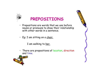 Presentation on prepositions