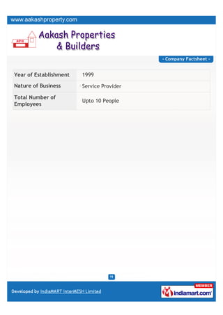 - Company Factsheet -


Year of Establishment   1999

Nature of Business      Service Provider

Total Number of
                        Upto 10 People
Employees
 