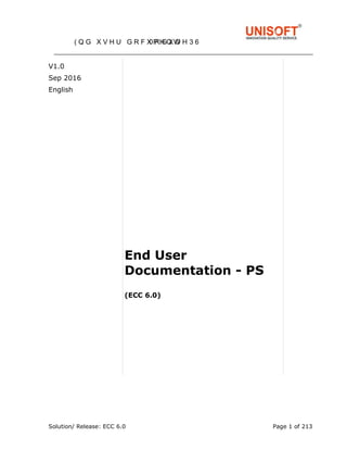 Solution/ Release: ECC 6.0 Page 1 of 213
V1.0
Sep 2016
English
End User
Documentation - PS
(ECC 6.0)
 