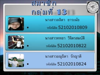 สมาชิก กลุ่มที่  13  